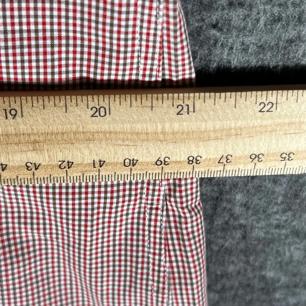 Ermenegildo Zegna Men's‎ Red Gingham Dress Shirt Size L